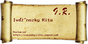 Ivánszky Rita névjegykártya