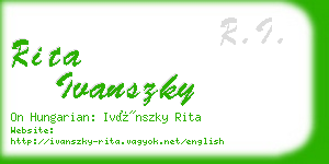 rita ivanszky business card